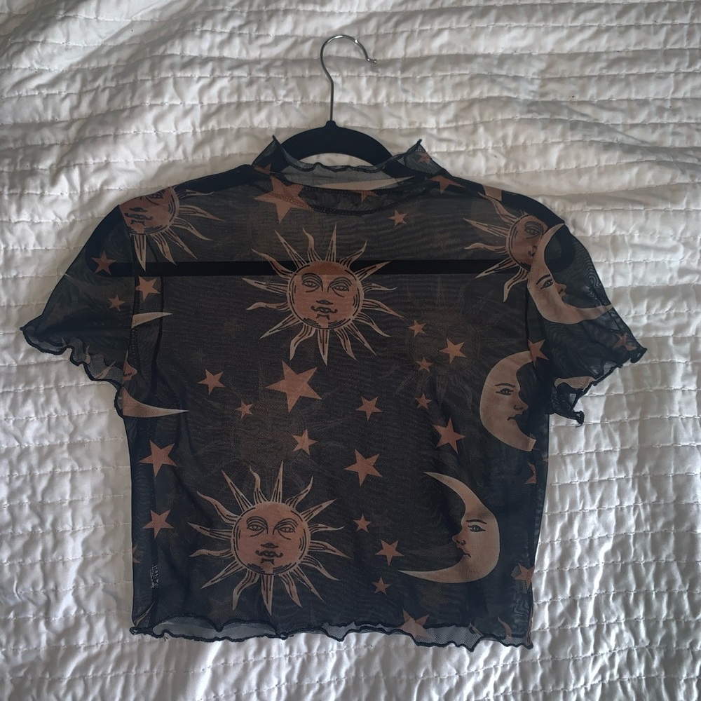 Mesh sun and moon shirt